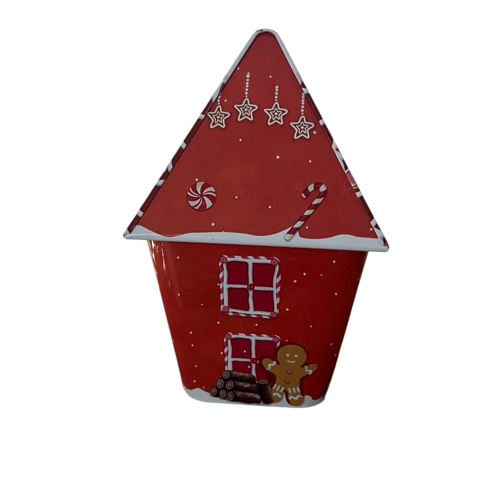 Festive Gingerbread House Cookie Tin - New - Picture 2 of 3